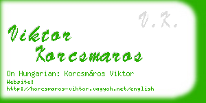 viktor korcsmaros business card